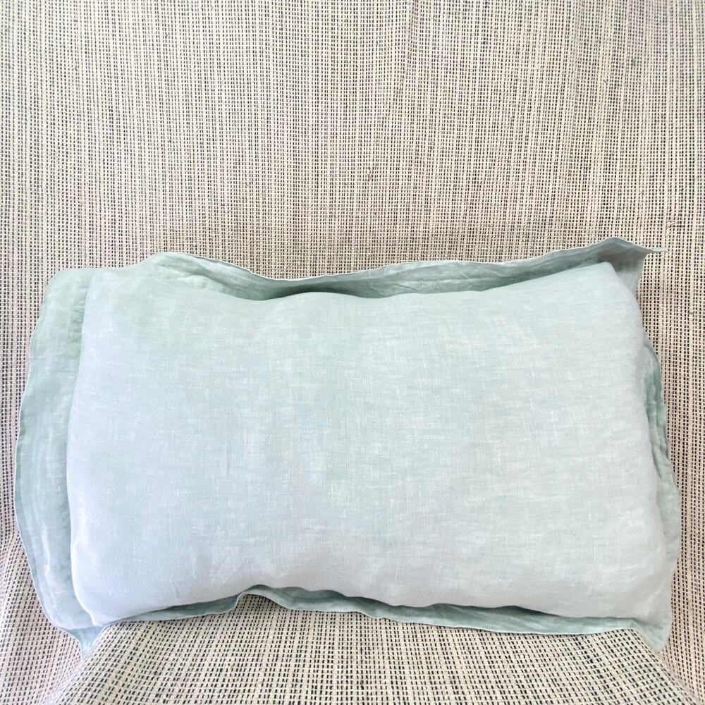 Restoration Hardware‎ Vintage Washed Belgian Linen Pillowcase Lt Green Standard
